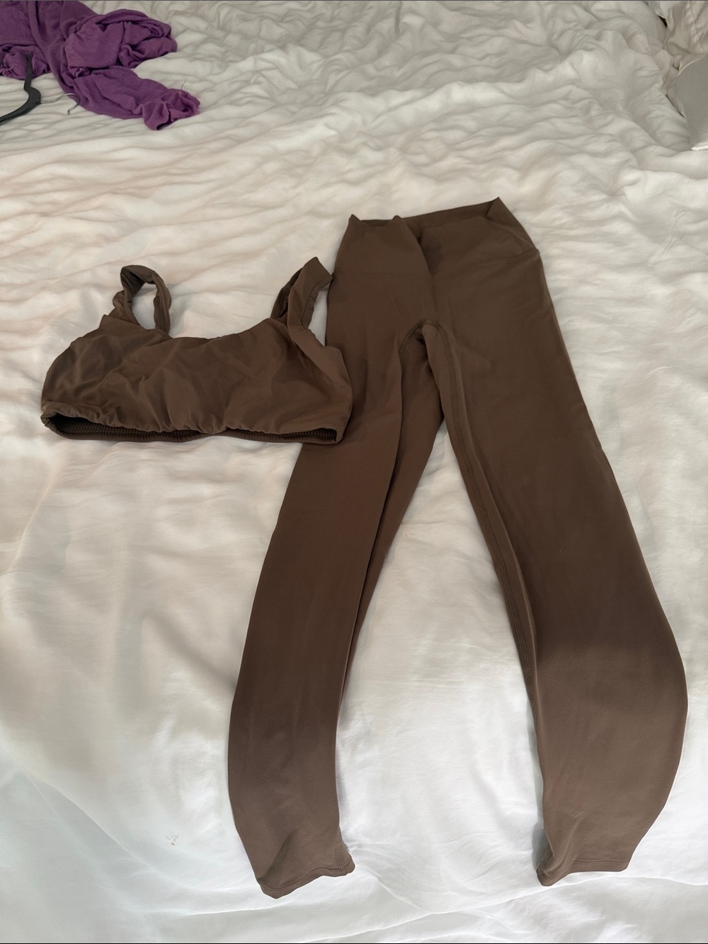 Brown Seamless Sports Bra and Leggings Set